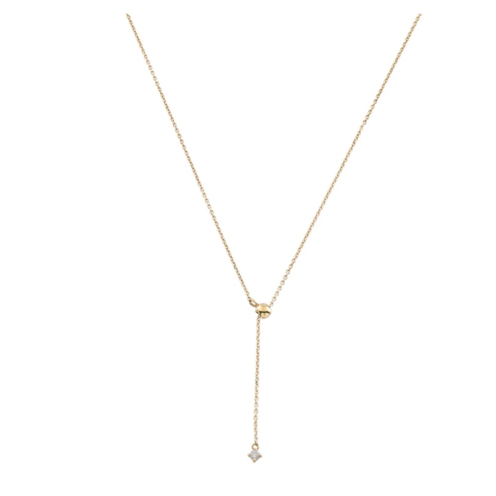 Mejuri gold vermeil topaz lariat necklace